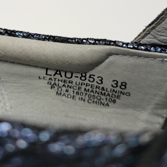 Alegria Lauryn Leather Metallic Blue Comfort Shoes 38 - Picture 10 of 11